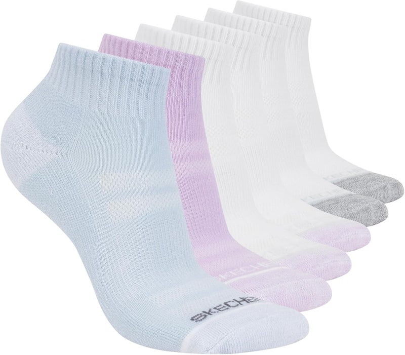 SKECHERS Women's Performance Quarter Crew Socks (6-Pack) - Image 1